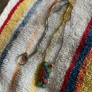 Vintage sterling silver Slider pendant necklace